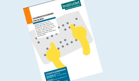 Foride af folder: Tegning af hænder der føler på punktskrift
