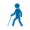 Informationsgrafik af mand med mobilitystok