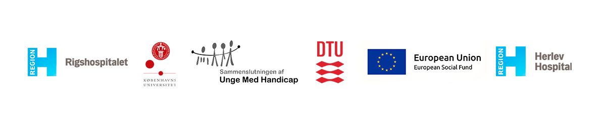 Logo vist: Rigshospitalet, Københavns Universitet, SUMH, DTU, EU social funds og Herlev Hospital.