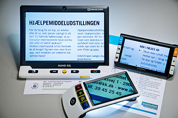 Hjælpemidler der forstørrer tekst
